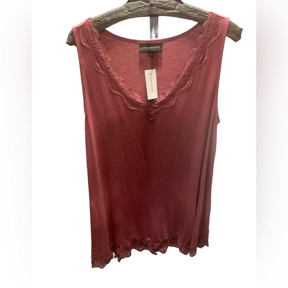 Lane Bryant‎ Dusty Rose Tank top with Lace accent